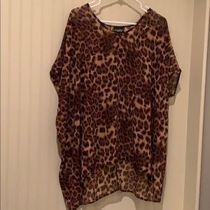 Leopard Blouse or Swim Coverup